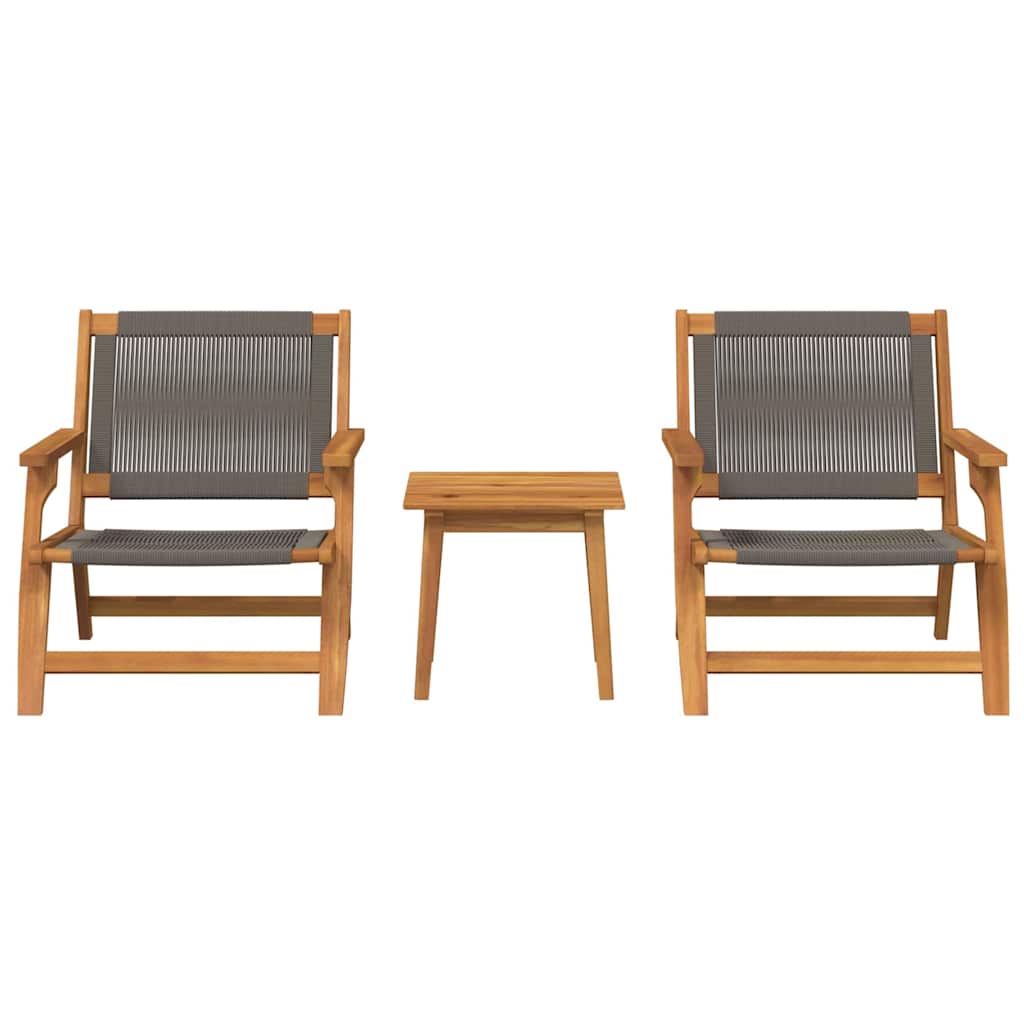 Sedie da Giardino con Tavolo 3 pcs Grigio