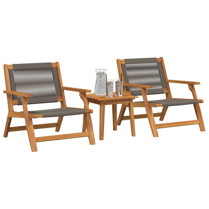 Sedie da Giardino con Tavolo 3 pcs Grigio