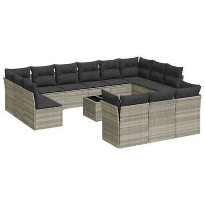 Set Divani da Giardino 14pz con Cuscini in Polyrattan