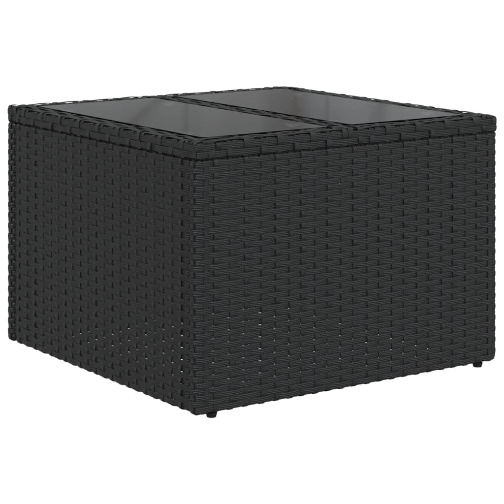 Set Divani da Giardino 14pz con Cuscini in Polyrattan Nero