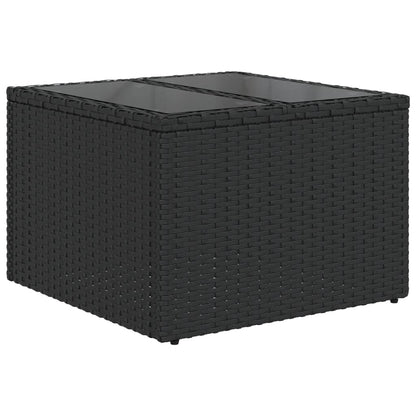 Set Divani da Giardino 14pz con Cuscini in Polyrattan Nero