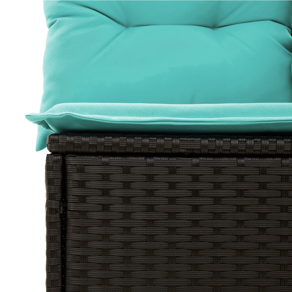 Set Divani da Giardino 10 pz con Cuscini Nero in Polyrattan