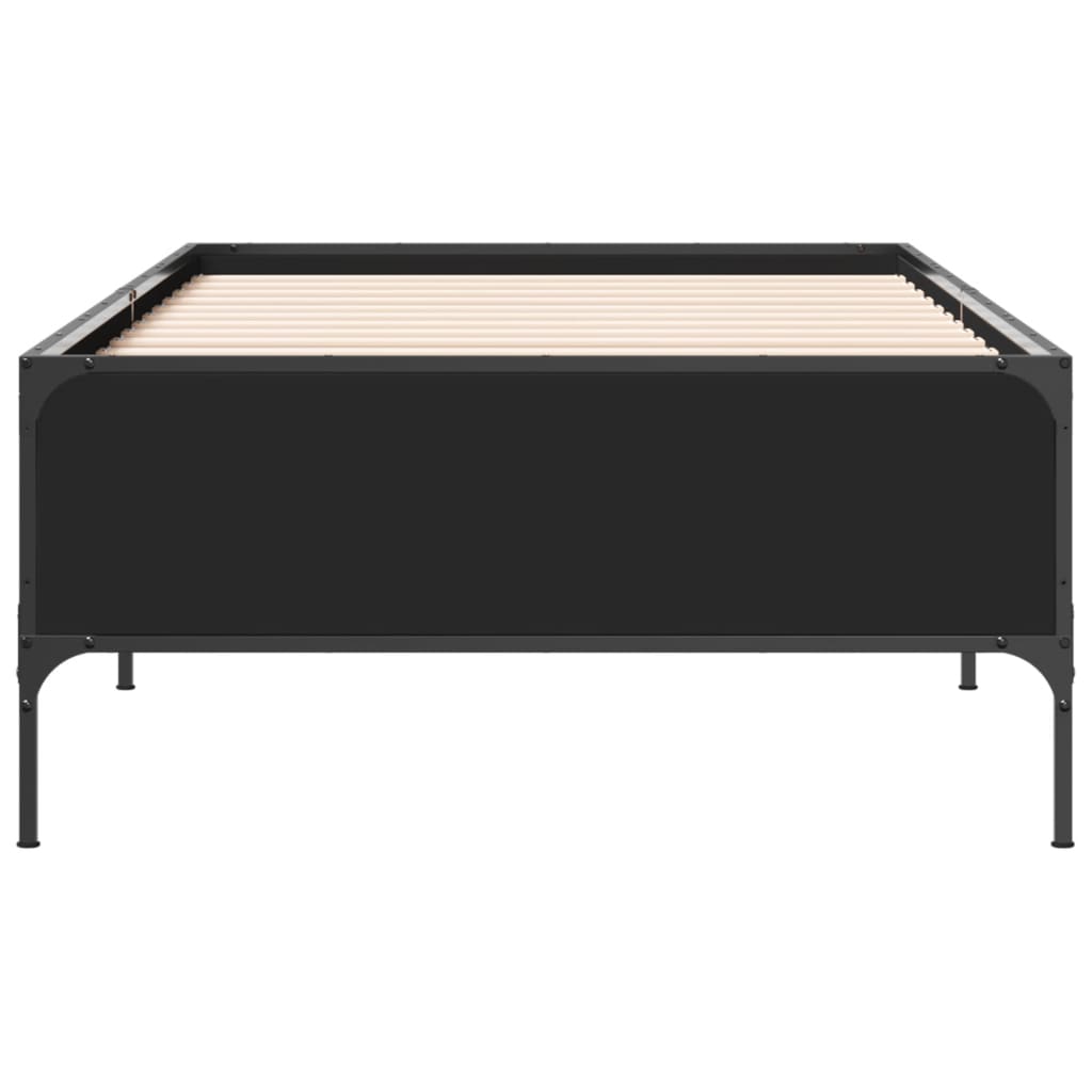 Giroletto Nero 90x200 cm in Legno Multistrato e Metallo