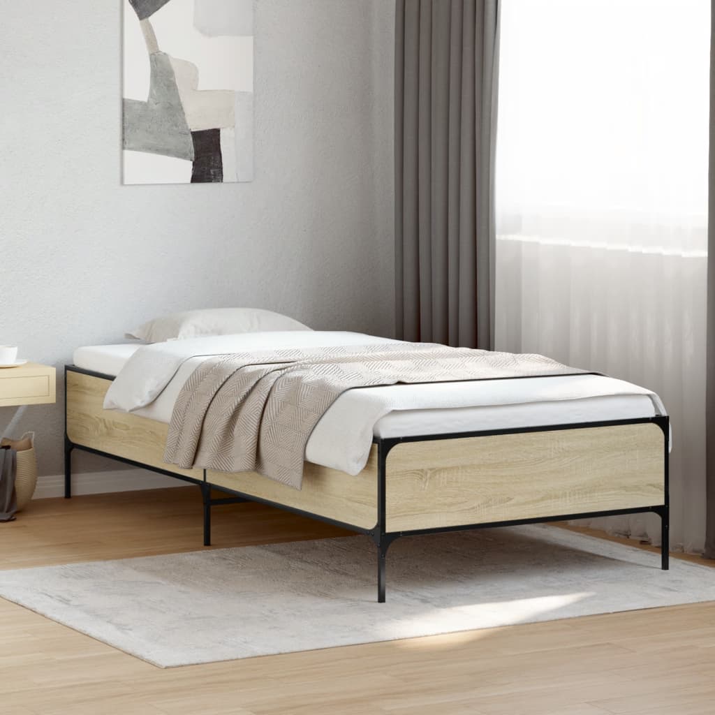 Giroletto Rovere Sonoma 90x200 cm Legno Multistrato e Metallo