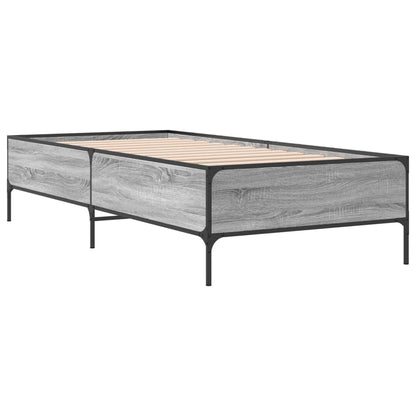 Giroletto Grigio Sonoma 90x200 cm Legno Multistrato e Metallo