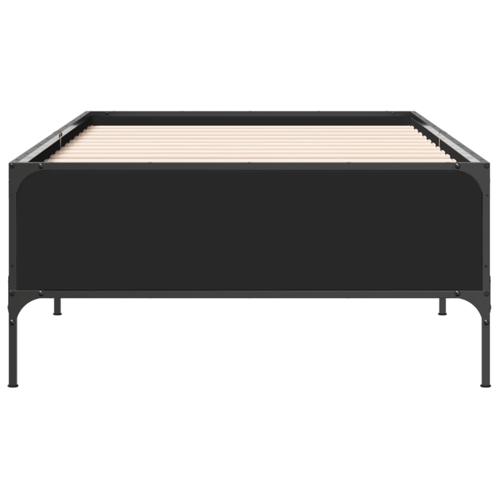 Giroletto Nero 90x190 cm in Legno Multistrato e Metallo