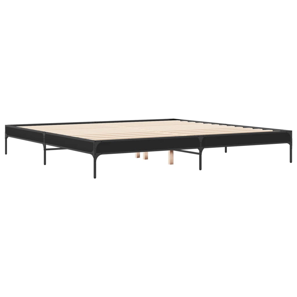 Giroletto Nero 200x200 cm in Legno Multistrato e Metallo