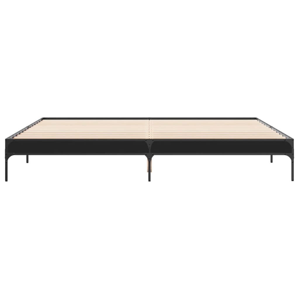 Giroletto Nero 200x200 cm in Legno Multistrato e Metallo