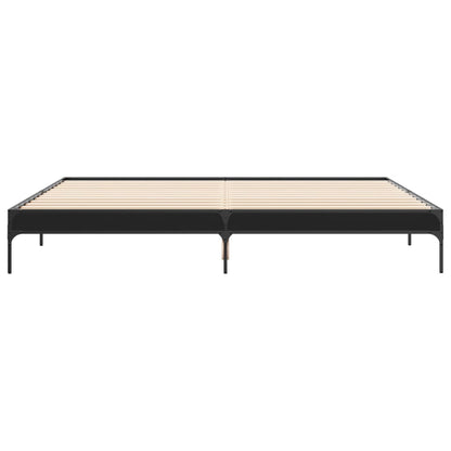 Giroletto Nero 200x200 cm in Legno Multistrato e Metallo
