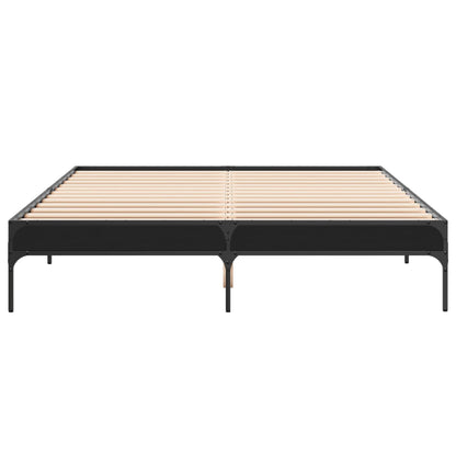 Giroletto Nero 150x200 cm in Legno Multistrato e Metallo