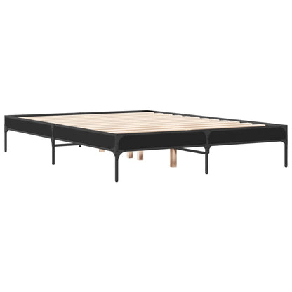 Giroletto Nero 120x200 cm in Legno Multistrato e Metallo