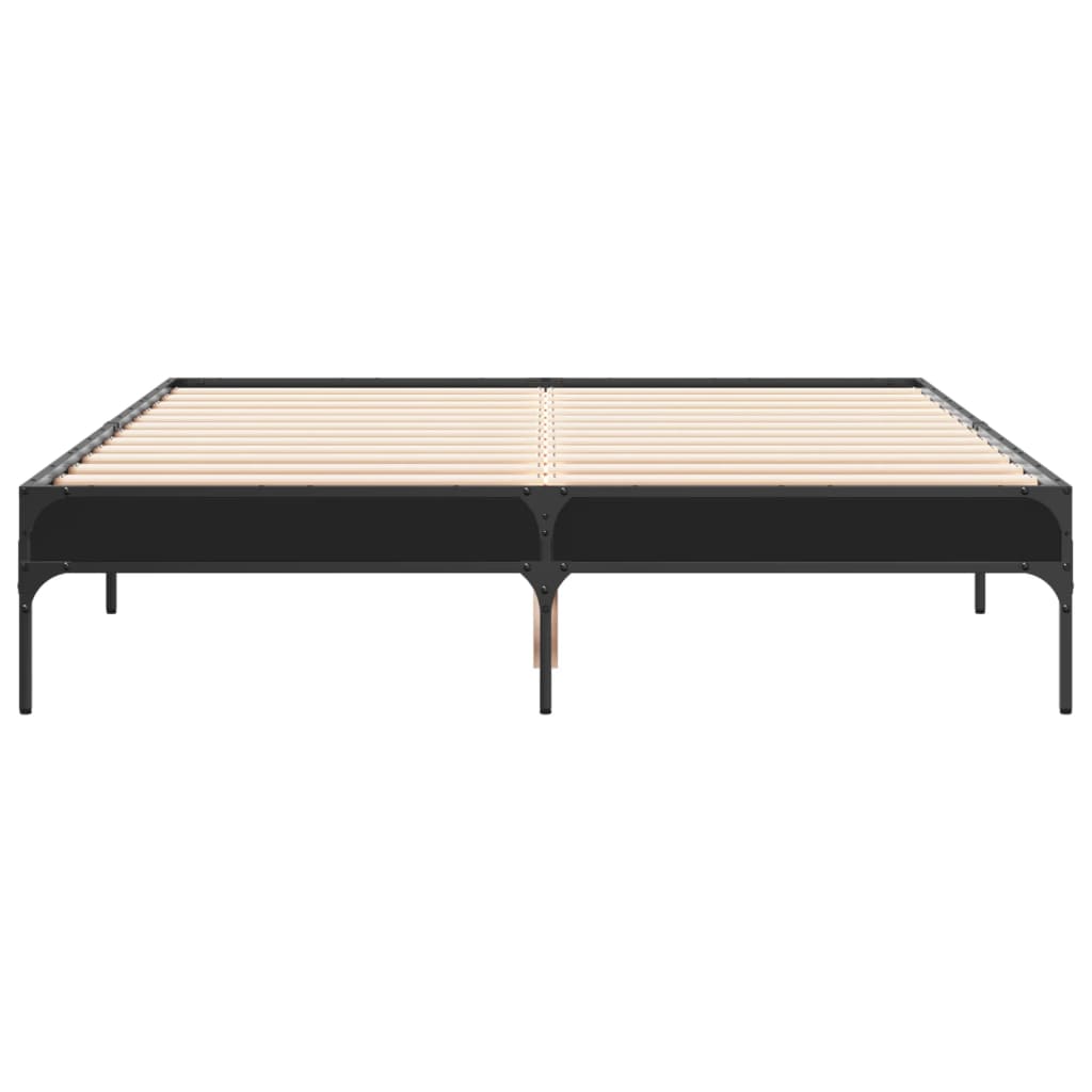 Giroletto Nero 120x200 cm in Legno Multistrato e Metallo
