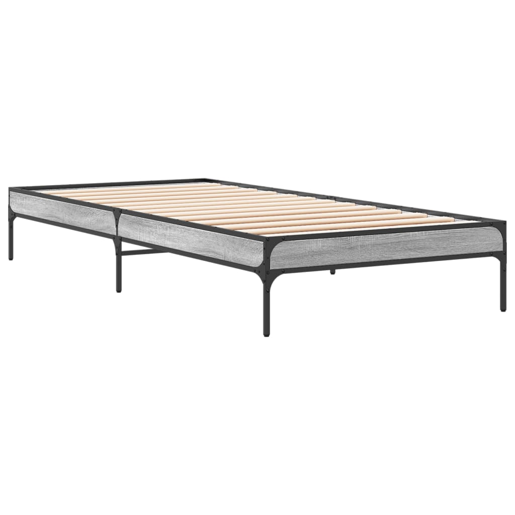 Giroletto Grigio Sonoma 90x200 cm Legno Multistrato e Metallo