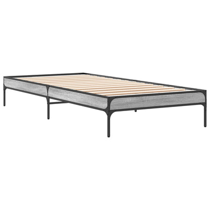 Giroletto Grigio Sonoma 90x200 cm Legno Multistrato e Metallo