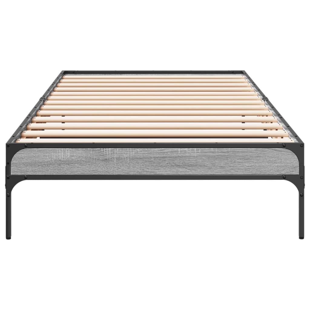 Giroletto Grigio Sonoma 90x200 cm Legno Multistrato e Metallo
