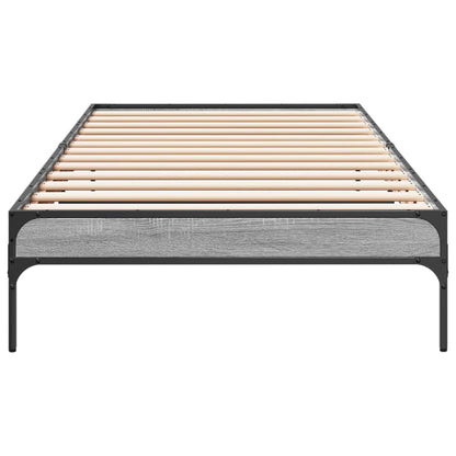 Giroletto Grigio Sonoma 90x200 cm Legno Multistrato e Metallo