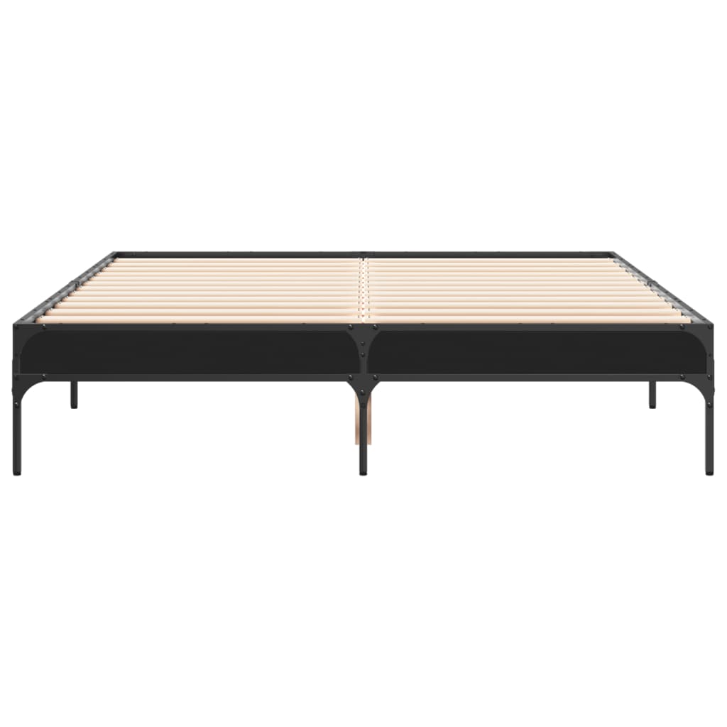 Giroletto Nero 135x190 cm in Legno Multistrato e Metallo