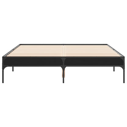 Giroletto Nero 135x190 cm in Legno Multistrato e Metallo