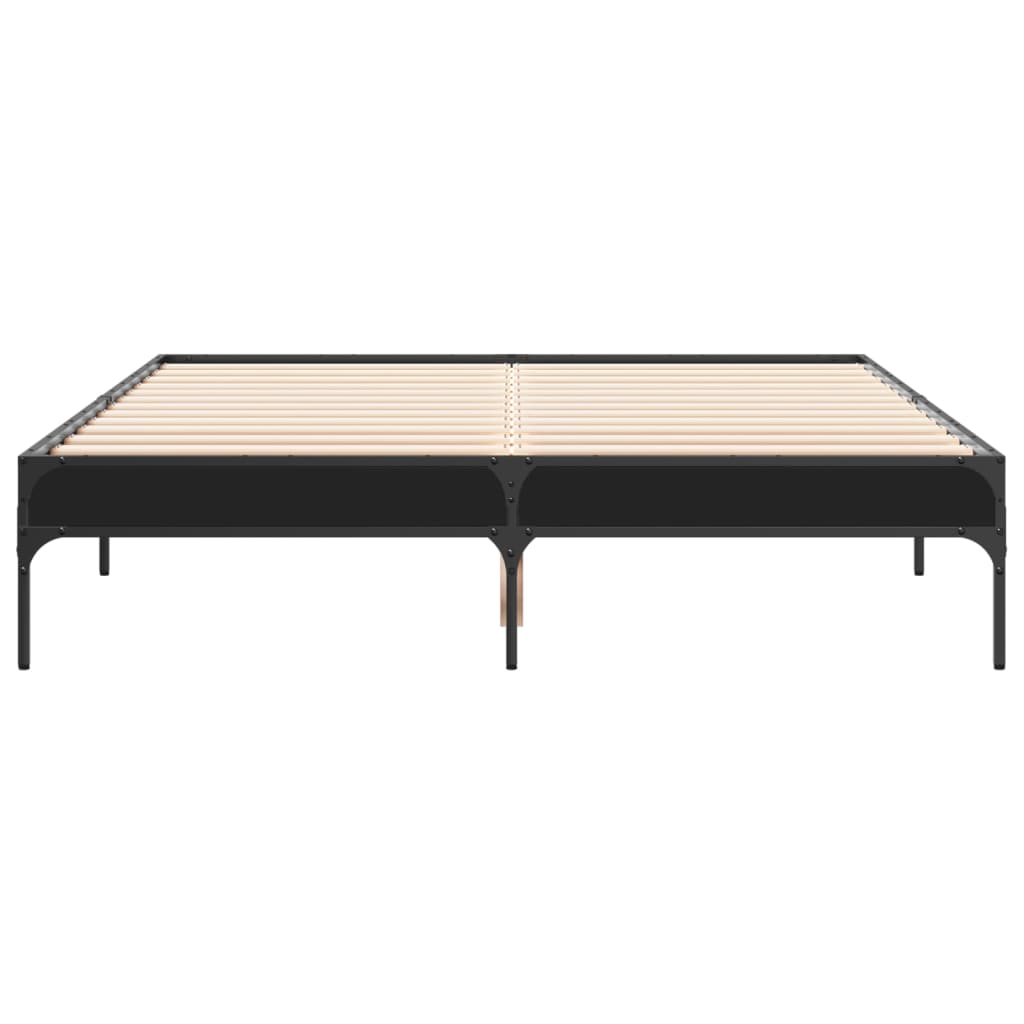 Giroletto Nero 120x190 cm in Legno Multistrato e Metallo