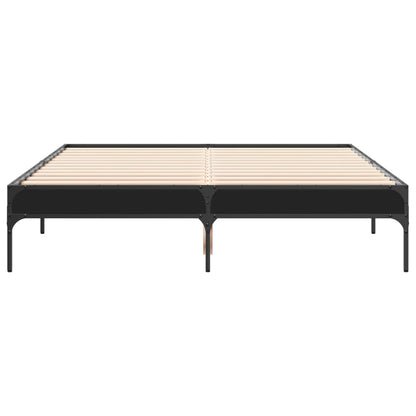 Giroletto Nero 120x190 cm in Legno Multistrato e Metallo