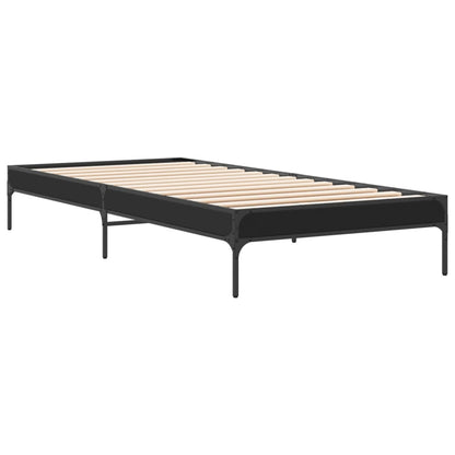 Giroletto Nero 90x190 cm in Legno Multistrato e Metallo