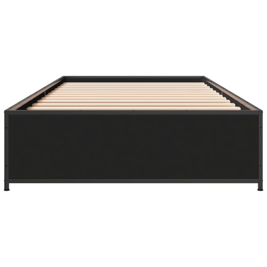 Giroletto Nero 90x200 cm in Legno Multistrato e Metallo