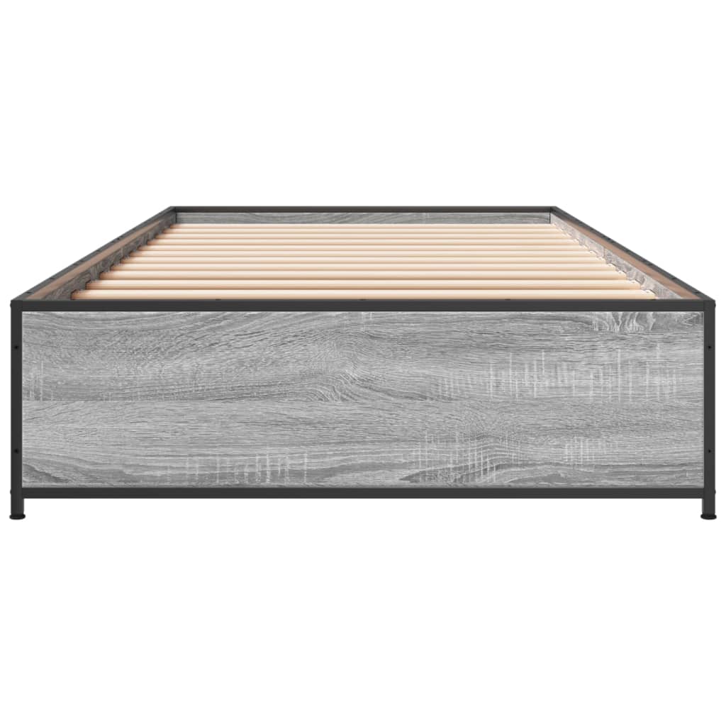 Giroletto Grigio Sonoma 90x200 cm Legno Multistrato e Metallo