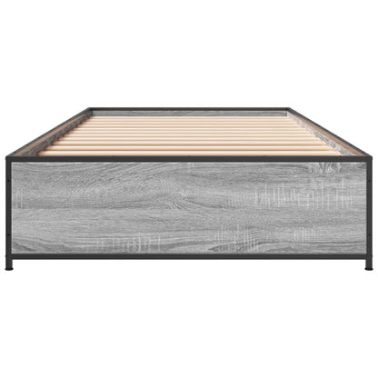 Giroletto Grigio Sonoma 90x200 cm Legno Multistrato e Metallo