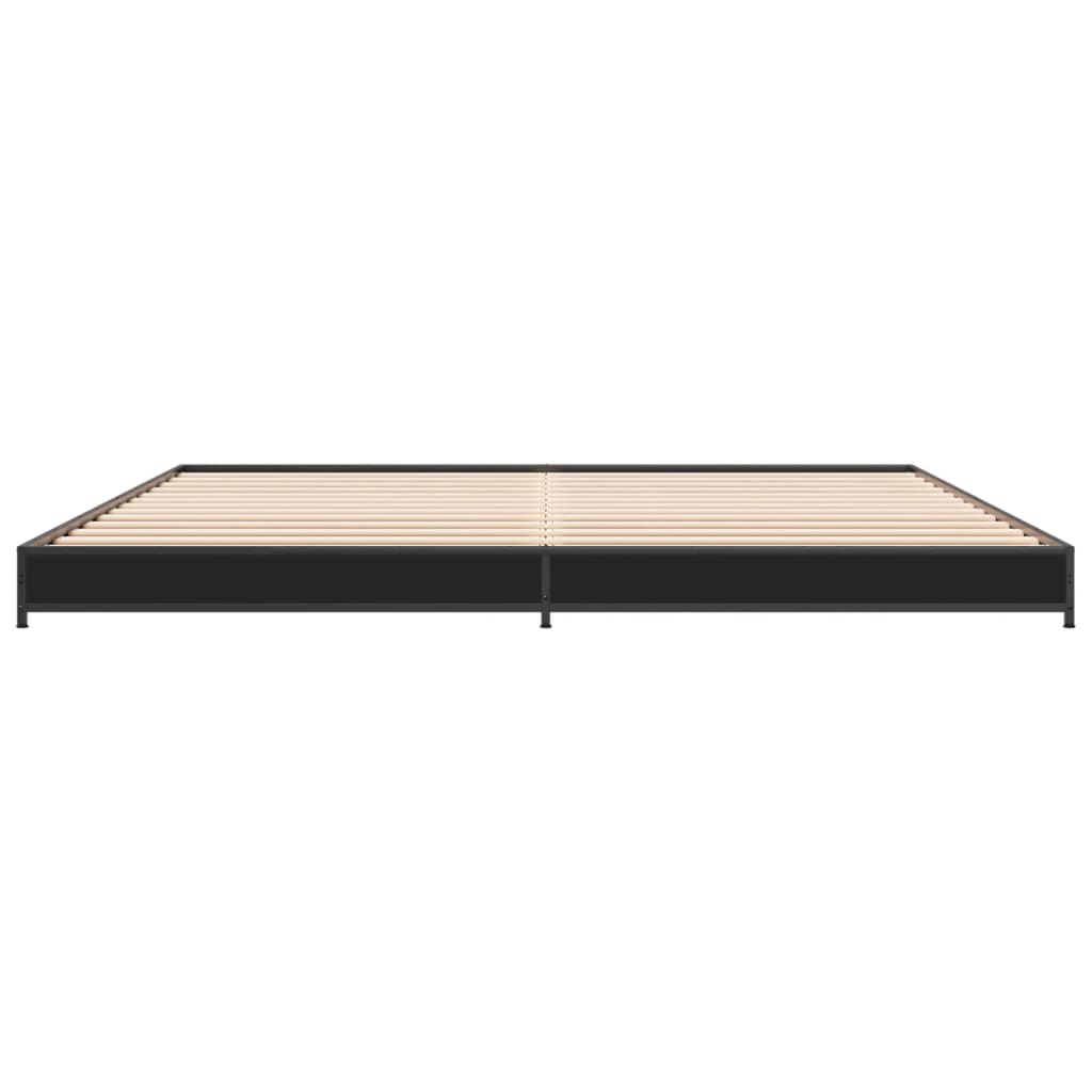 Giroletto Nero 200x200 cm in Legno Multistrato e Metallo