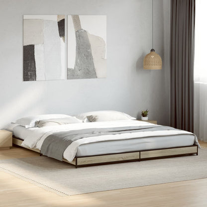 Giroletto Rovere Sonoma 200x200 cm Legno Multistrato e Metallo
