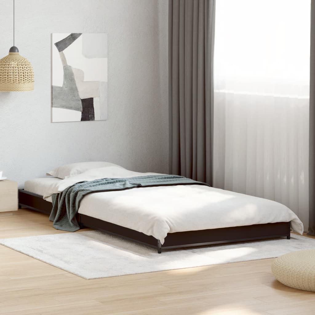 Giroletto Nero 100x200 cm in Legno Multistrato e Metallo