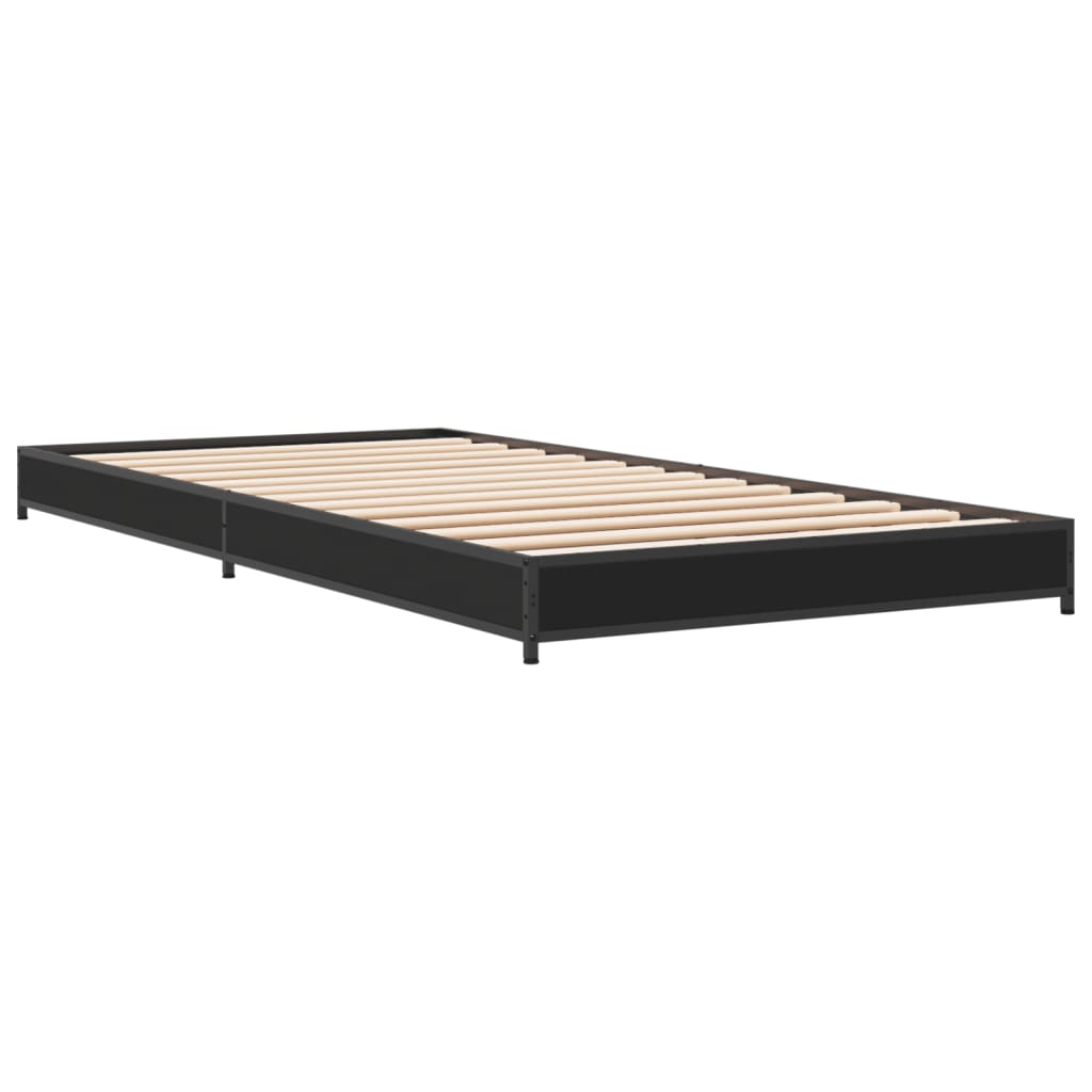 Giroletto Nero 75x190 cm in Legno Multistrato e Metallo