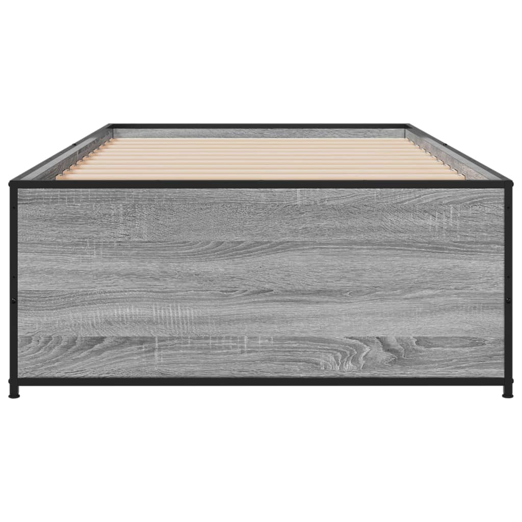 Giroletto Grigio Sonoma 90x200 cm Legno Multistrato e Metallo