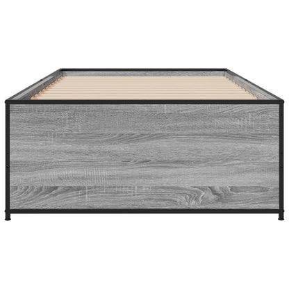 Giroletto Grigio Sonoma 90x200 cm Legno Multistrato e Metallo