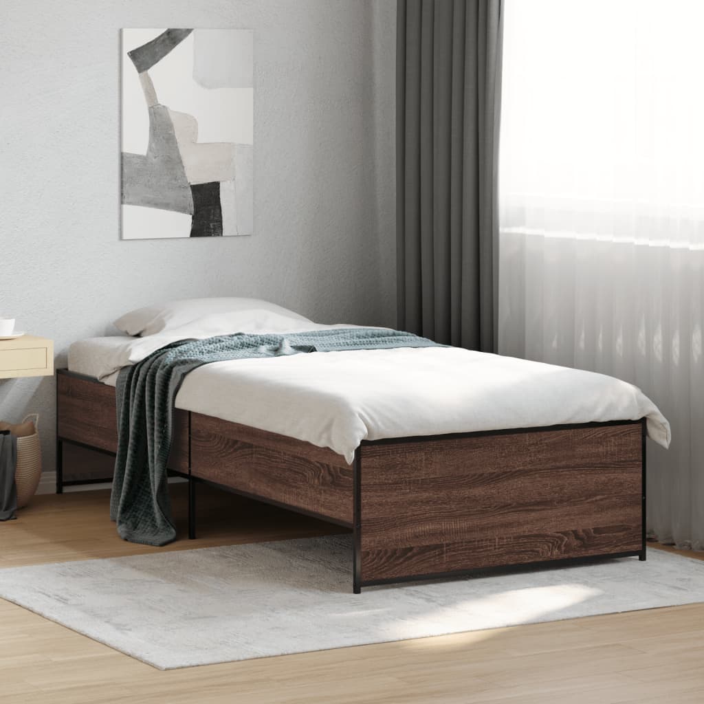 Giroletto Rovere Marrone 90x190 cm Legno Multistrato e Metallo