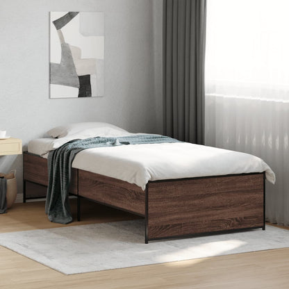 Giroletto Rovere Marrone 90x190 cm Legno Multistrato e Metallo