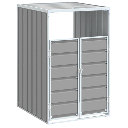 Copribidone con Ruote Bidone Singolo Grigio 72x81x115cm Acciaio