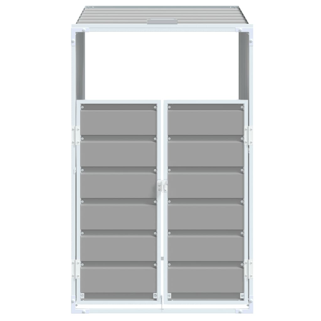 Copribidone con Ruote Bidone Singolo Grigio 72x81x115cm Acciaio