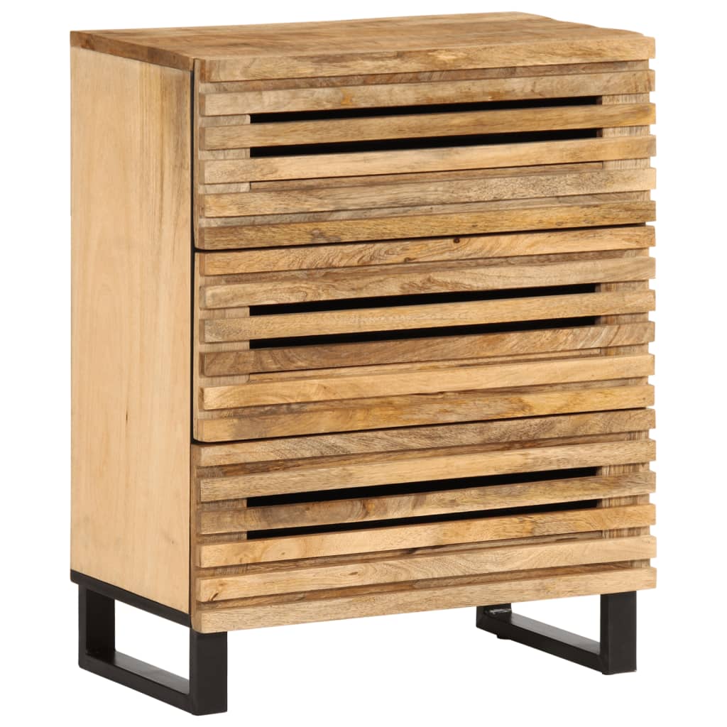 Credenze 2 pz 60x34x75 cm in Legno Massello di Mango Grezzo
