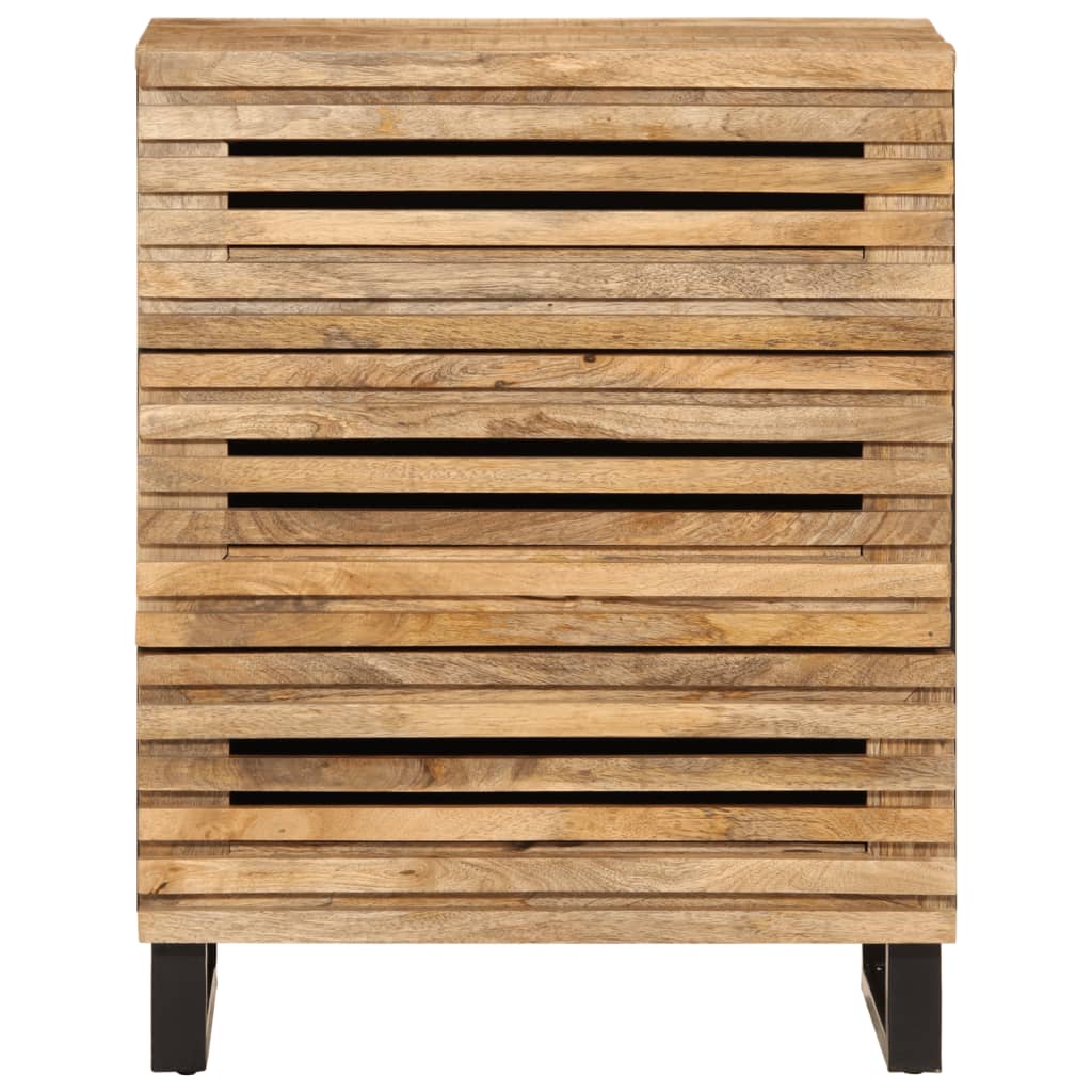 Credenze 2 pz 60x34x75 cm in Legno Massello di Mango Grezzo