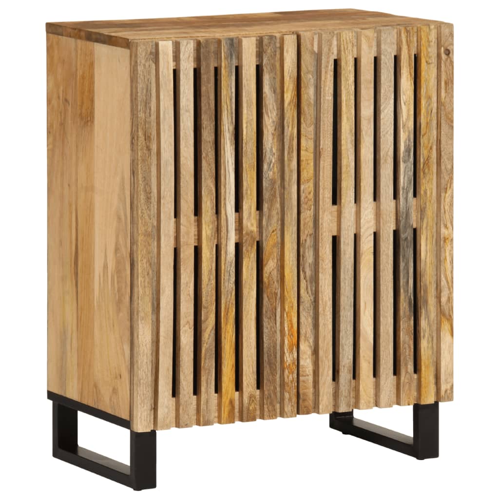 Credenze 3 pz 60x34x75 cm in Legno Massello di Mango Grezzo