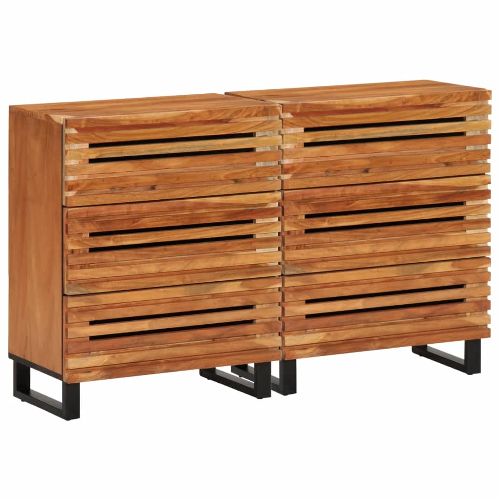 Credenze 2 pz 60x34x75 cm in Legno Massello di Acacia