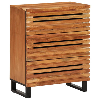 Credenze 2 pz 60x34x75 cm in Legno Massello di Acacia