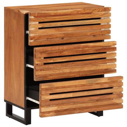 Credenze 2 pz 60x34x75 cm in Legno Massello di Acacia