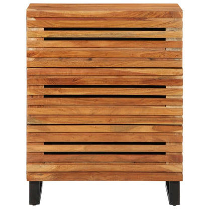 Credenze 2 pz 60x34x75 cm in Legno Massello di Acacia