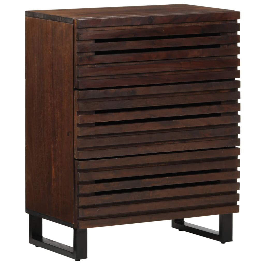 Credenze 2 pz 60x34x75 cm in Legno Massello di Mango