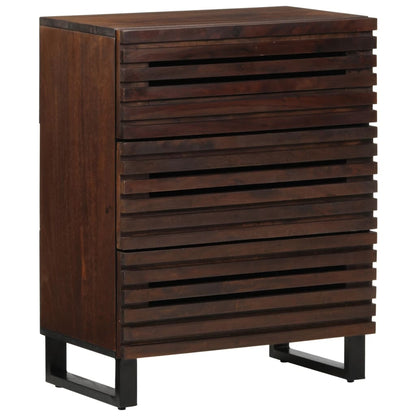 Credenze 2 pz 60x34x75 cm in Legno Massello di Mango