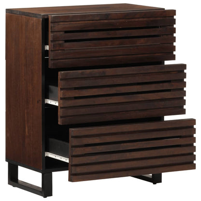 Credenze 2 pz 60x34x75 cm in Legno Massello di Mango