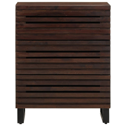 Credenze 2 pz 60x34x75 cm in Legno Massello di Mango