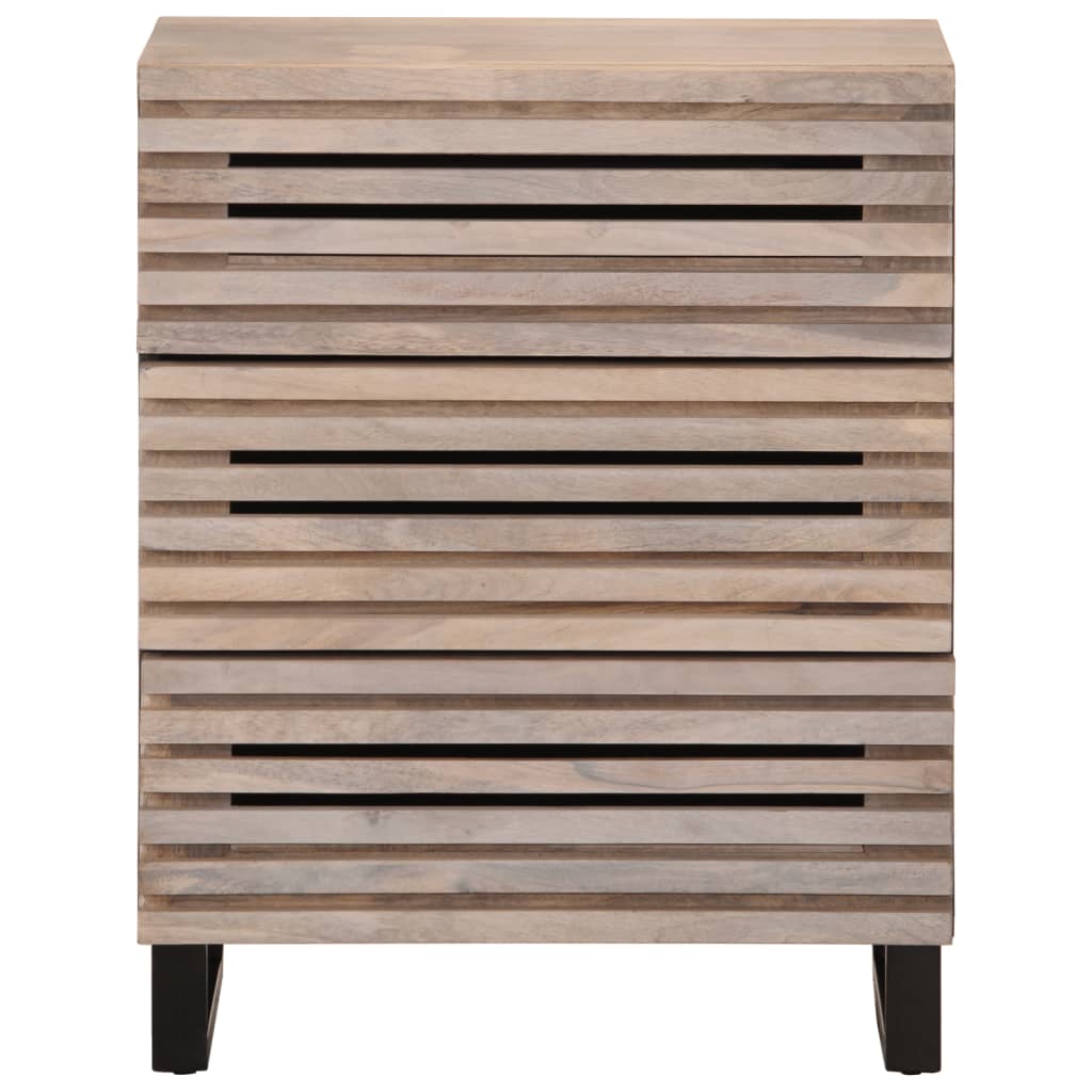 Credenze 2 pz 60x34x75 cm in Legno Massello di Mango